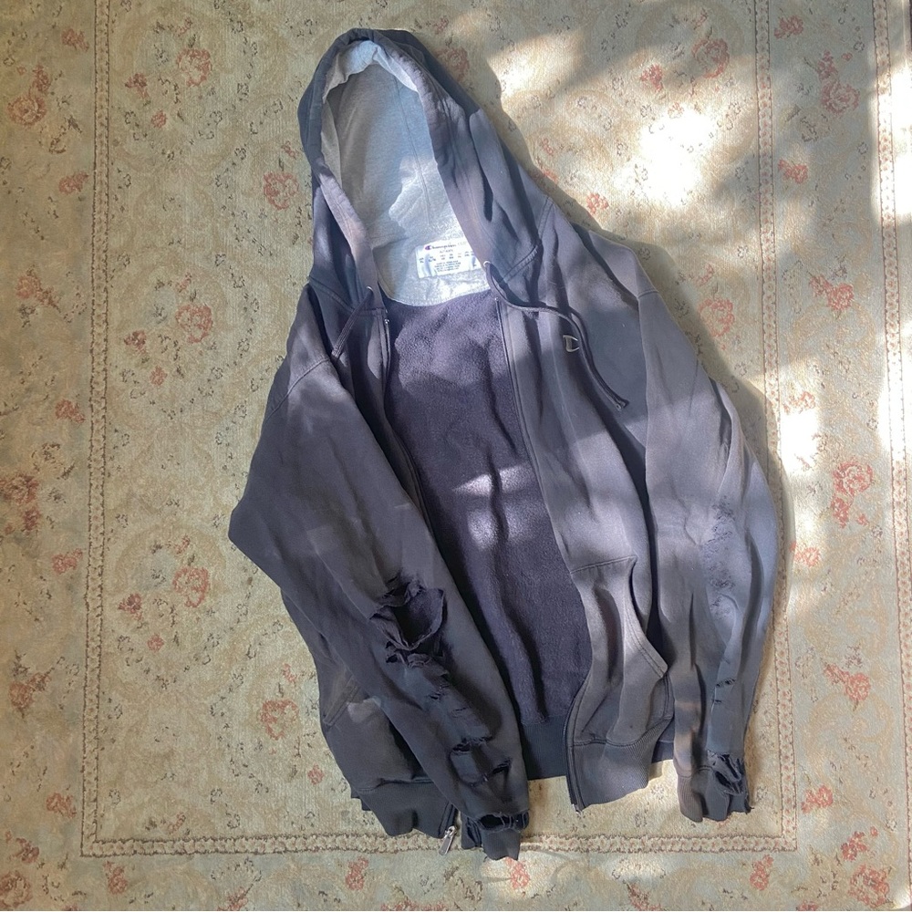 Champion Distressed Zip Hoodie